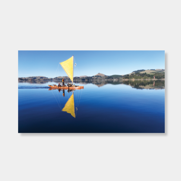 Kuramātakitaki cuts through a still Otago Harbour photo print